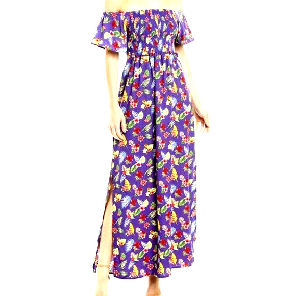 Romeo & Juliet Couture Dresses & Skirts - Romeo & Juliet Couture NEW Womens Purple Floral Maxi Dress Side Slits Sz Med, Lg